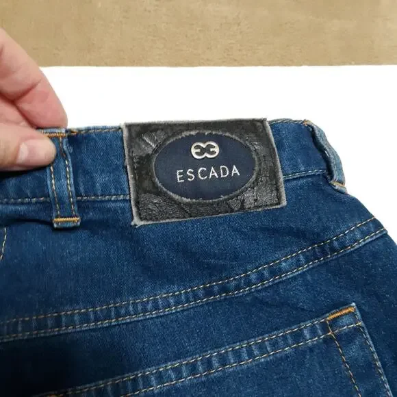 Escada vintage embroidered mom jeans sz 27 waist unique custom rare - Picture 9 of 15